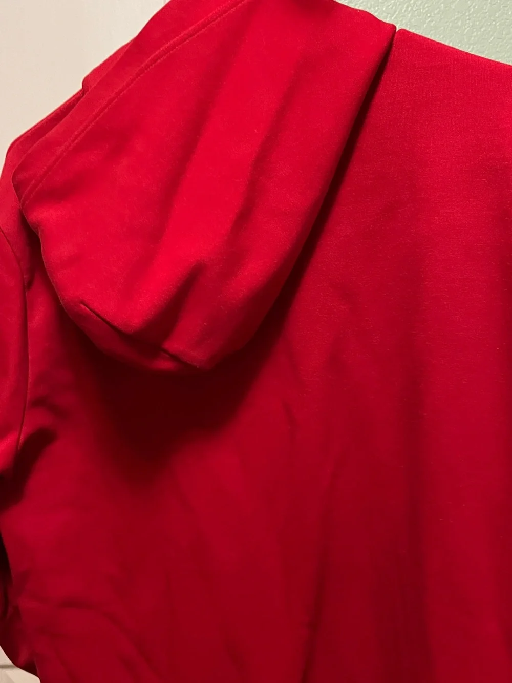 Polo by Ralph Lauren Red Zip-Up Hoodie with Black 'P' Patch Mens Medium